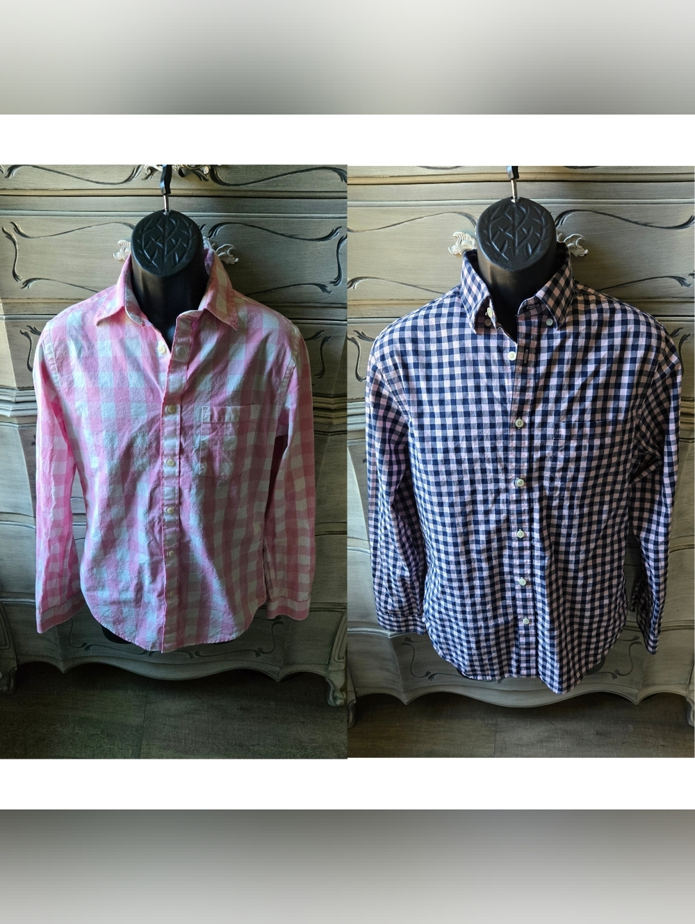 2 Merona Gingham Checked Button-Up Shirts